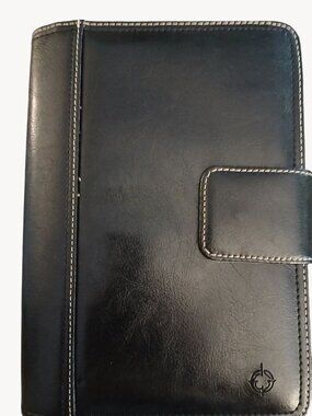 Franklin Covey Faux Black Leather Heritage Travelware 766650 Planner Binder 7 Ri